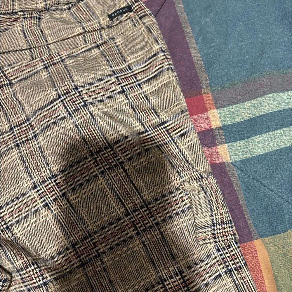 PacSun Beige Plaid Pants never worn